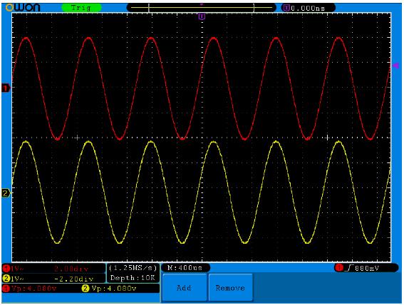 Obrázek 6-2 Měření zesílení Obvodu Příklad 3: Zachycení Osamoceného Signálu Tento digitální osciloskop si drží vedoucí postavení ve vybavení měřícími funkcemi, které jsou schopny zachytit osamocené