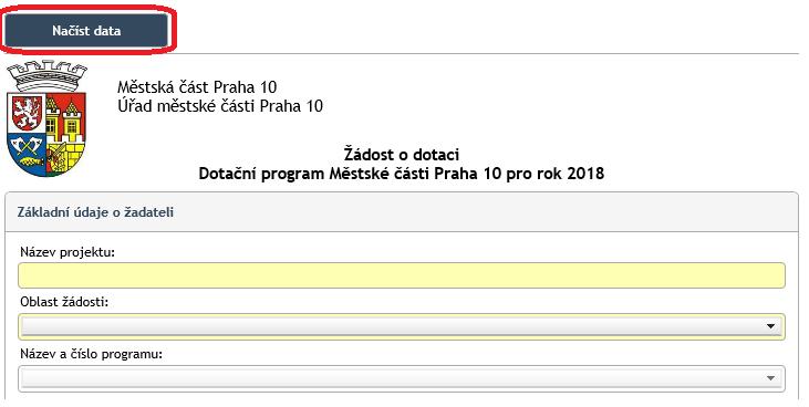 Tlačítkem Zkontrolovat ve spodní části žádosti si můžete zkontrolovat, zda máte formulář řádně vyplněn (zda jsou vyplněna všechna povinná pole a zda vyplněná data odpovídají omezením).