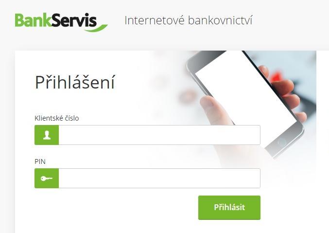 VSTUP DO INTERNETOVÉHO BANKOVNICTVÍ PŘIHLÁŠENÍ DO INTERNETOVÉHO BANKOVNICTVÍ Internetové bankovnictví naleznete na zabezpečených stránkách www.bankservis.cz.