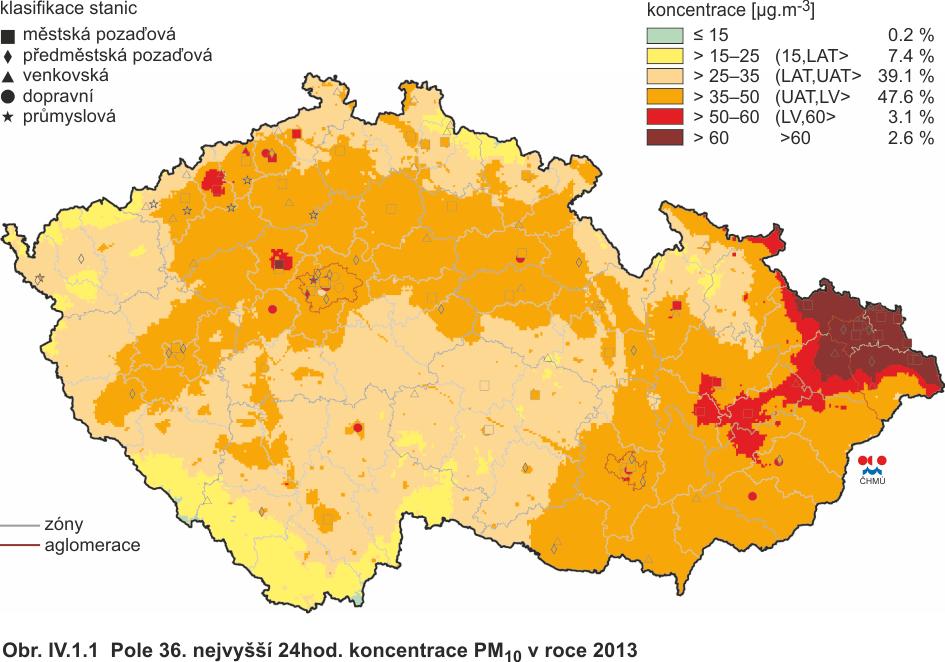 topné sezóny, výskyt smogových situací.