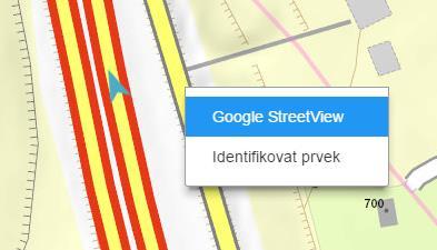 Google StreetView Nástroj slouží k zobrazení reálného 3D pohledu v určitém místě mapy.