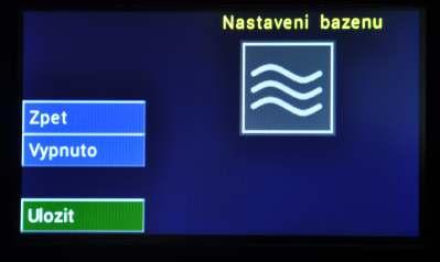 Strana 16 Popis položek pro nastavení BAZEN Vypnuté vytápění bazénu Výběr režimu vytápění