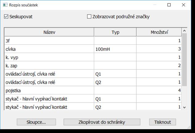 - Rozpis součástek.