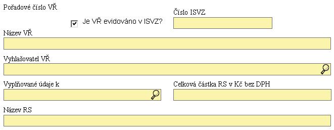 Zadání VZ v B7 (1) Výběrová řízení s každou odevzdávanou MZ aktualizujte pole Stav VŘ a