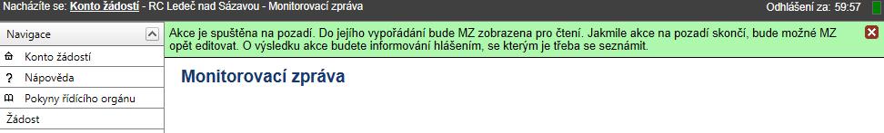 V případě neúspěšného nahrání dat kontaktujte PM.