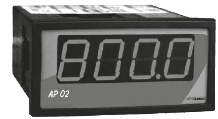 Signalizace mezí ne Nastavení mezí ne Komunikace RS 232, RS 485 Displej AP 01 5místný LED červený, zelený nebo žlutý; výška znaků 14 mm AP 02 4místný LED červený nebo zelený; výška znaků 20 mm