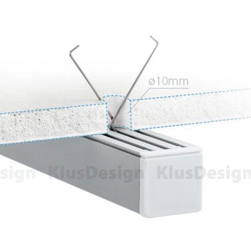 KMA (1 ks) Pružina KMA Rozměry lišty: výška 25 mm, šířka 46 mm, vnitřní šíře 24 mm, délka 2000 mm Instalace: Interiérové stropy a stěny, kryté podhledy v exteriéru.