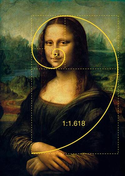 Obrázek 9: Mona Lisa a zlatý řez. Zdroj: [9] Zlatý řez hraje roli dokonce i v oblasti hudby.