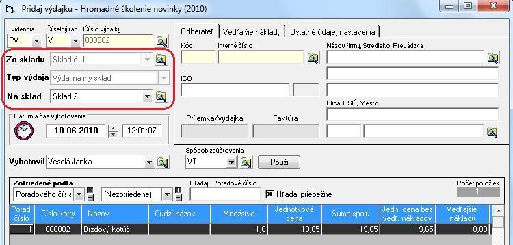 Pôvodné umiestnenie nastavení skladov: Nové umiestnenie nastavení skladov: Prevodky medzi skladmi V menu Sklad - Pohyby na sklade do prevodiek medzi skladmi bol dopracovaný výber prepojeného skladu