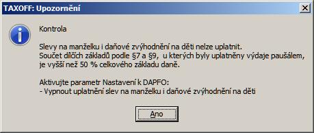 V TO2 řešeno doplněním nového parametru do Nastavení DAP: Je-li zapnutý, nelze uplatnit základní slevu na manželku/a ani na děti.