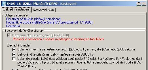 Stačí nahrát doplněk, nic dalšího netřeba. PŘIZNÁNÍ K DANI Z PŘÍJMŮ FYZICKÝCH OSOB <5405_18_U2B.1> OD ROKU 2011 komponenty: PROGRAMY\M_5405_18.dll, T_Sestavy.