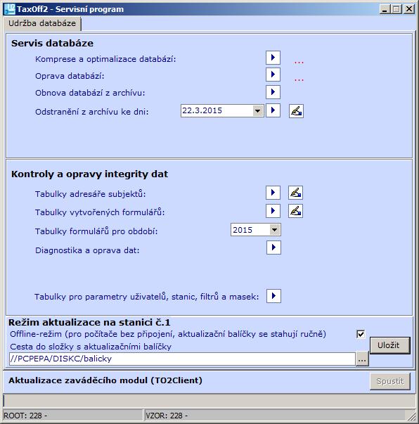 Parametry se zapisují do souboru u2_win.