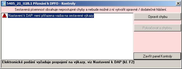 2015) VAZBA NA ÚČETNÍ VÝKAZY - DOPLNĚNÍ: Zpřehledněn panel pro spárování výkazů z daňovým přiznáním: a doplněna možnost u výkazů sestavených v Kč zrušit přebírání hodnot (HV a čistý obrat).