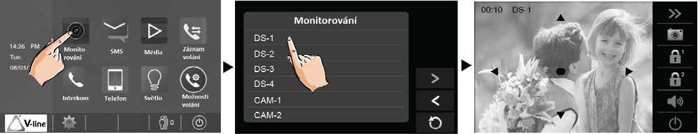 2 Hlavní menu monitoru Hlavní menu monitoru se zobrazí, když se v pohotovostním režimu dotknete kdekoliv displeje monitoru nebo po stisknutí tlačítka 2.