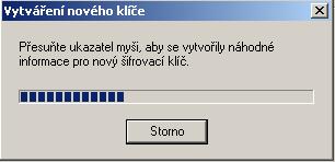 4. Klikněte na tlačítko Vytvořit 5. Pokud jste generovali šifrovací klíč před méně než 24 hodinami, můžete se objevit hláška, že generování nového klíče může ovlivnit doručování e-mailů.