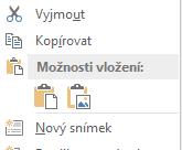 B. Přidání snímku klepnutím pravým tlačítkem myši: 1. V Normálním režimu nebo v režimu Řazení snímků klepněte pravým tlačítkem myši na miniaturu snímku, za který chcete vložit nový snímek. 2.