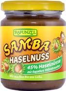 4638 4640 6 x 215 g 6 x 500 g LK 4006040005216 4006040005193 SAMBA: oříšková pomazánka RAPUNZEL Složení: