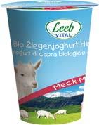 12029 6 x 125 g AT 9007833008365 Kozí jogurt malinový LEEB Složení: kozí mléko*, maliny* 11 %, cukr*, živá jogurtová kultura (S.