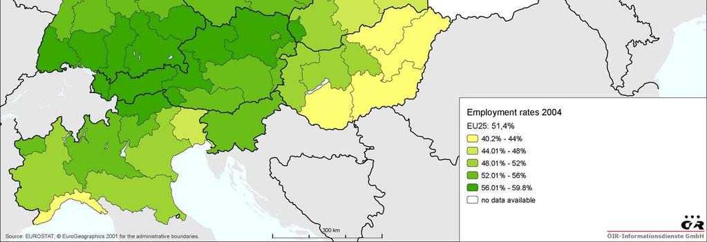 pracovní verze 3.0 PROGRAM PRO STŘEDNÍ EVROPU 2.3.3 Pracovní trh zaměstnanost a nezaměstnanost Struktury zaměstnanosti jsou ve Střední Evropě určovány také strukturou a příležitostmi v regionálních ekonomikách.