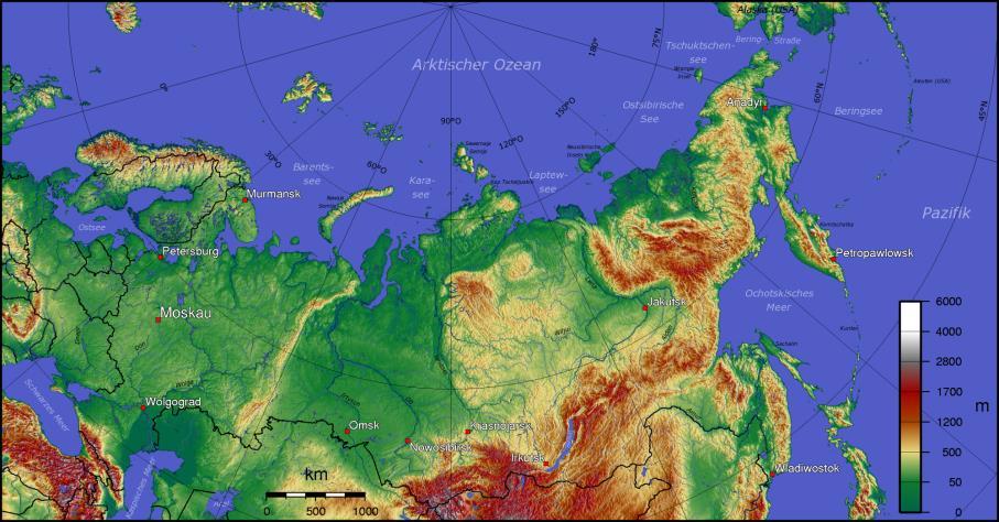 Geografie Ruska 17 000 000 km²(223x více než Česko) 141 000 000 obyvatel (14x více než Česko) 10 000 km od