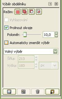 Okno obrázku Vybrat Rychlá maska zobrazí přesný výběr, pomocí průsvitného závoje, který zahaluje vše nevybrané, částečně vybrané pixely jsou zahaleny slaběji Zobrazení rychlé masky: 1.