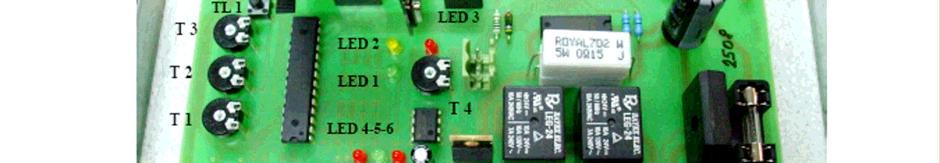 provoz (pod napětím) LED2 doraz (ukončení času) LED3 proudová pojistka