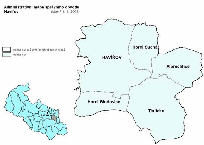 Správní obvod Havířov se rozkládá na východě Moravskoslezského kraje.