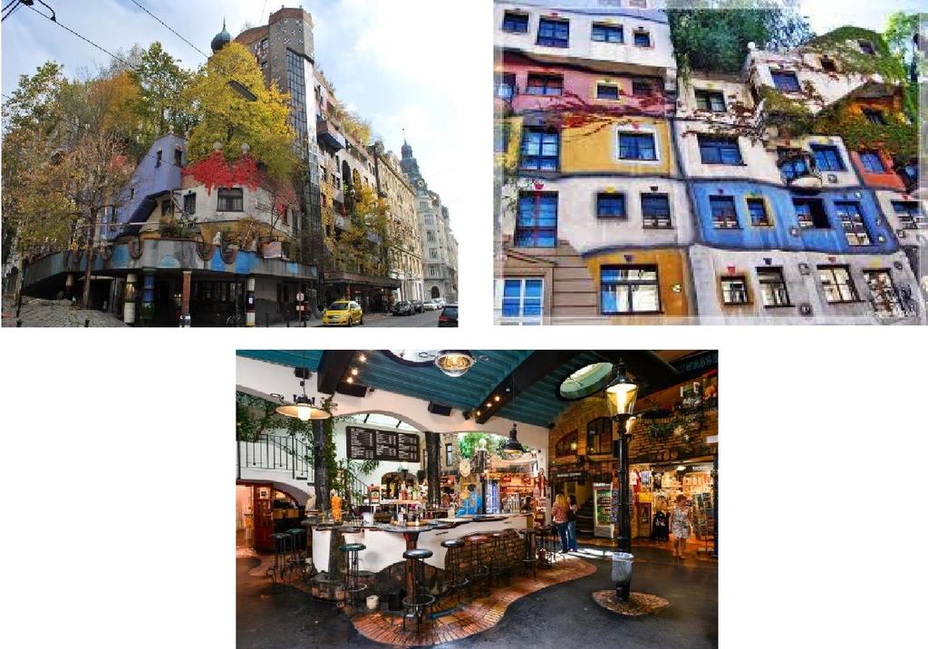 38. Hundertwasserhaus - leží na ulici Kegelgasse a Löwengasse - dílo Friedricha Hundertwassera - architektonický skvost Vídně obytný činžovní dům - dům měl původně sloužit pro sociálně slabší vrstvu