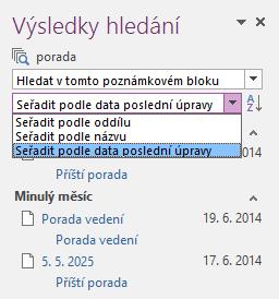 6 OneNote 109 OBR. 6-16: VÝSLEDKY HLEDÁNÍ Vyhledávání zvukových poznámek Vyhledávání podle autora Vyhledávání dle značek 6.5.