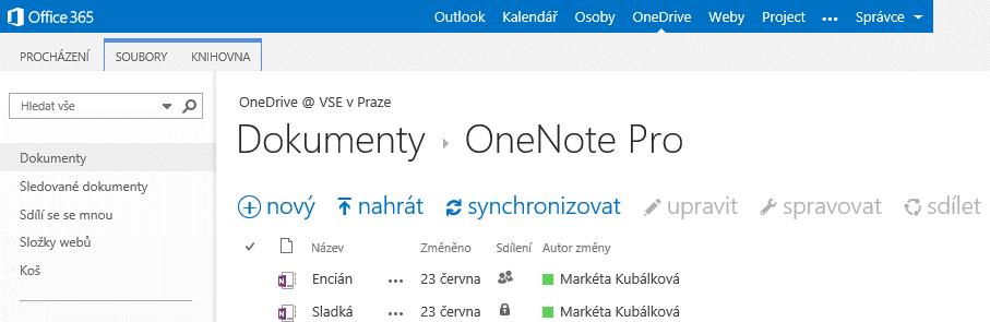 6 OneNote 111 OBR. 6-17: POZNÁMKOVÉ BLOKY NA ONEDRIVE PRO OBR.