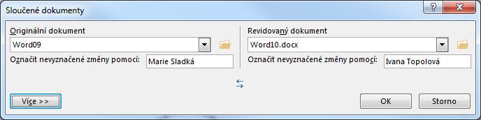 7 Word 126 OBR. 7-14: OKNO SLOUČENÉ DOKUMENTY Přijímání a odmítání změn Odpověď na komentář Autor bude nyní procházet sledované změny v dokumentu a přijímat je či odmítat.