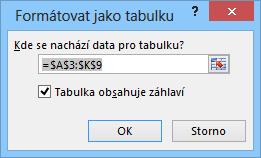 V záhlaví se doplnily vedle názvů sloupců tlačítka se šipkami, která po kliknutí zobrazují nabídku akcí řazení a filtrování.