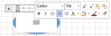 11 Visio 213 Text zarovnání se stávajícím objektem. Šířku ponecháme 40 mm, výšku zmenšíme na 20 mm. Upravíme pozici obdélníku na 100;150.