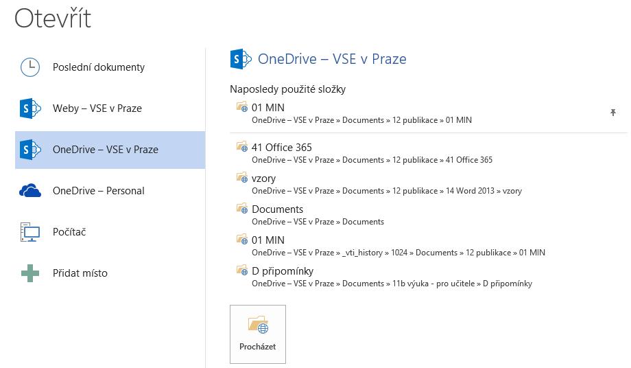 2 OneDrive pro firmy 24 Pokud není aplikace Office Pro Plus přihlášena, musíme ji nejdříve přihlásit: V kartě SOUBOR vybereme volbu Účet. Přihlásíme se k účtu Office 365 nebo soukromému účtu.