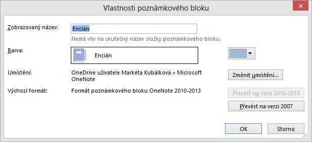 6 OneNote 98 OBR. 6-2: DIALOGOVÉ OKNO VLASTNOSTI POZNÁMKOVÉHO BLOKU Názvy a pořadí stránek Pořadí oddílů Šablona Jediná stránka oddílu Úkoly ve firmě je dosud nepojmenovaná.