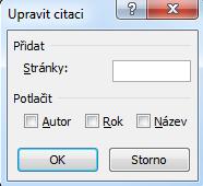 V dialogovém okně můžete zadat rozsah stran. Zadávejte pouze čísla bez uvození s. nebo pp.