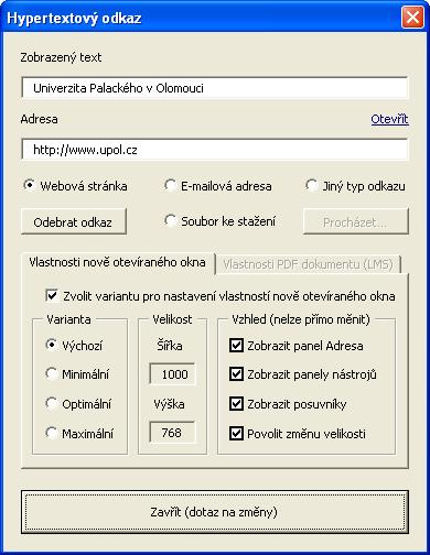MiniAware - uživatelská příručka 37 Varianta (přepínač) Velikost Šířka Výška Panel Adresa Panely nástrojů Posuvníky Změna velikosti Výchozí 1000 768 Minimální 0 999 0 999 Optimální 0 999 0 999