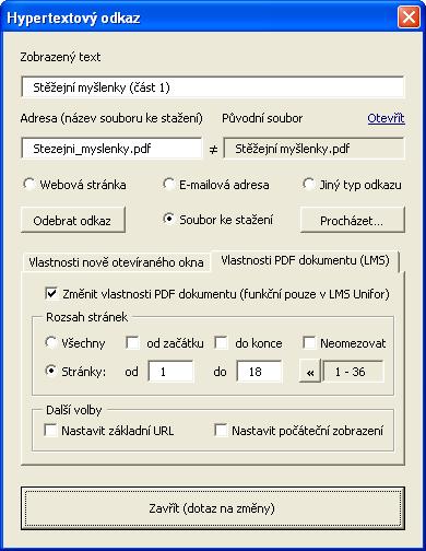 MiniAware - uživatelská příručka 38 volby v sekci Rozsah stránek umožňují buď ponechat PDF dokument v původním rozsahu (přepínač Všechny ) nebo z něj vybrat pouze požadovanou část, např.