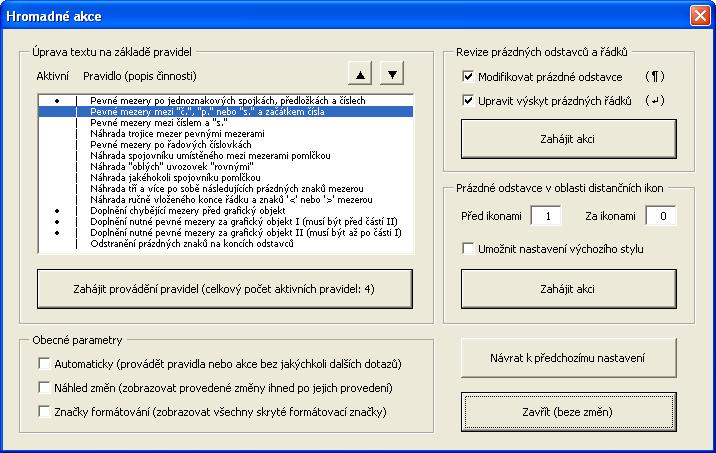 MiniAware - uživatelská příručka 71 o Zaškrtávací políčko Náhled změn (zobrazovat provedené změny ihned po jejich provedení) umožní zobrazování okamžitých