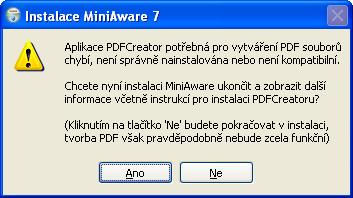MiniAware - uživatelská příručka 9 1.2 Podpora pro převod do formátu PDF Nástroj MiniAware ve své rozšířené, resp.