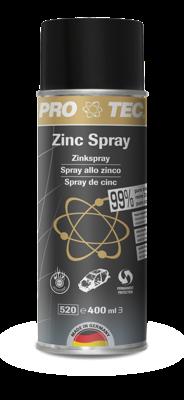 Zinc Spray ZINKOVÝ SPREJ PRO TEC Zinc Spray je rychloschnoucí, tepelně, protikorozně ochraný sprej s dlouhodobým účinkem pro všechny kovové povrchy.