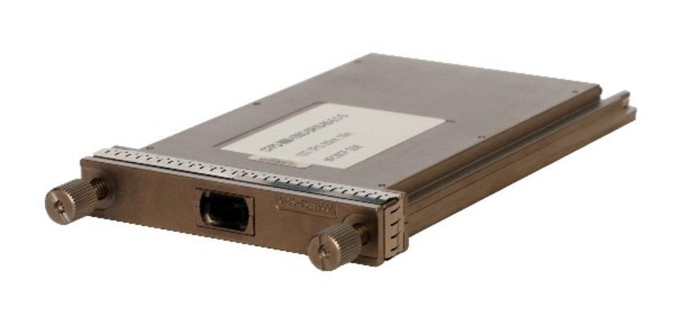 Transceivery CFP Transceiver typu CFP byl jedním z prvních typů, který umožnoval využít rychlost 40 až 100 Gbit/s. Elektrické rozhraní obsahuje 10 linek o rychlosti 10GBit.