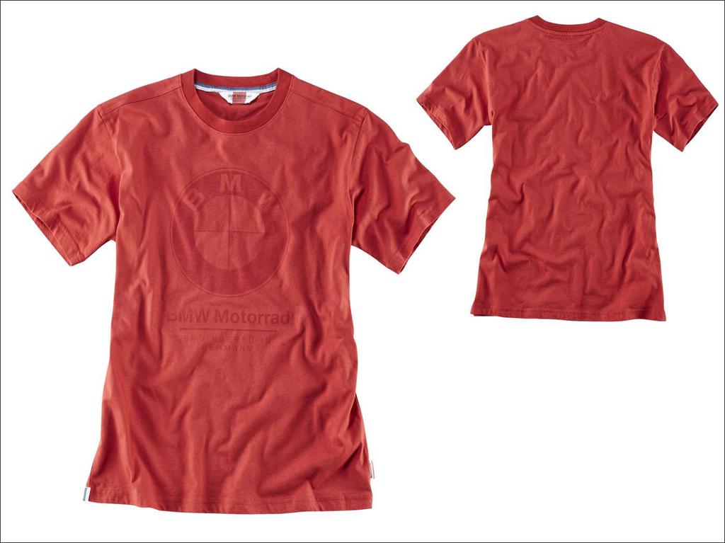 Tričko Logo, pánské Klasické tričko s kulatým výstřihem v červené barvě s potiskem BMW Motorrad na prsou.