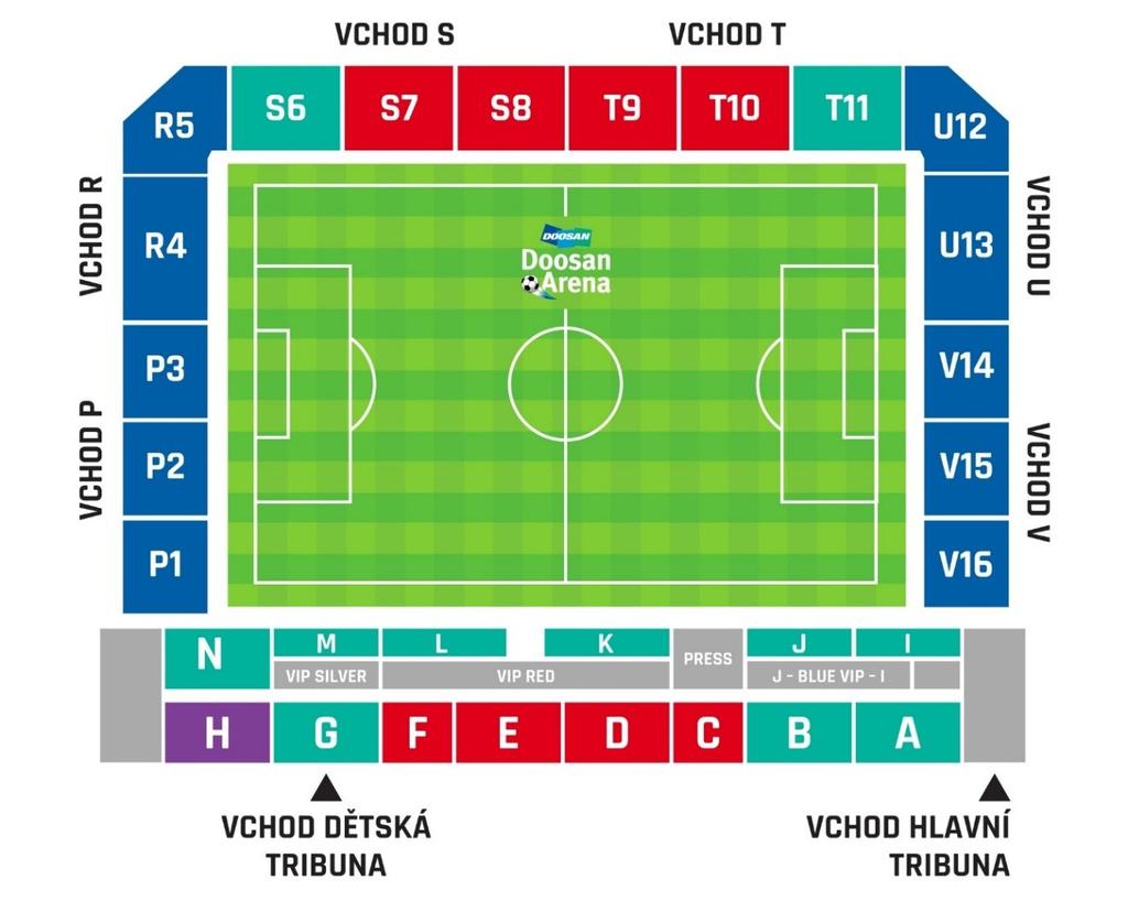 Příloha č. 4: Plán stadionu (obrázek) 4 Na plánu stadionu můžeme vidět i dětskou tribunu vyhrazenou pro rodiče s dětmi.