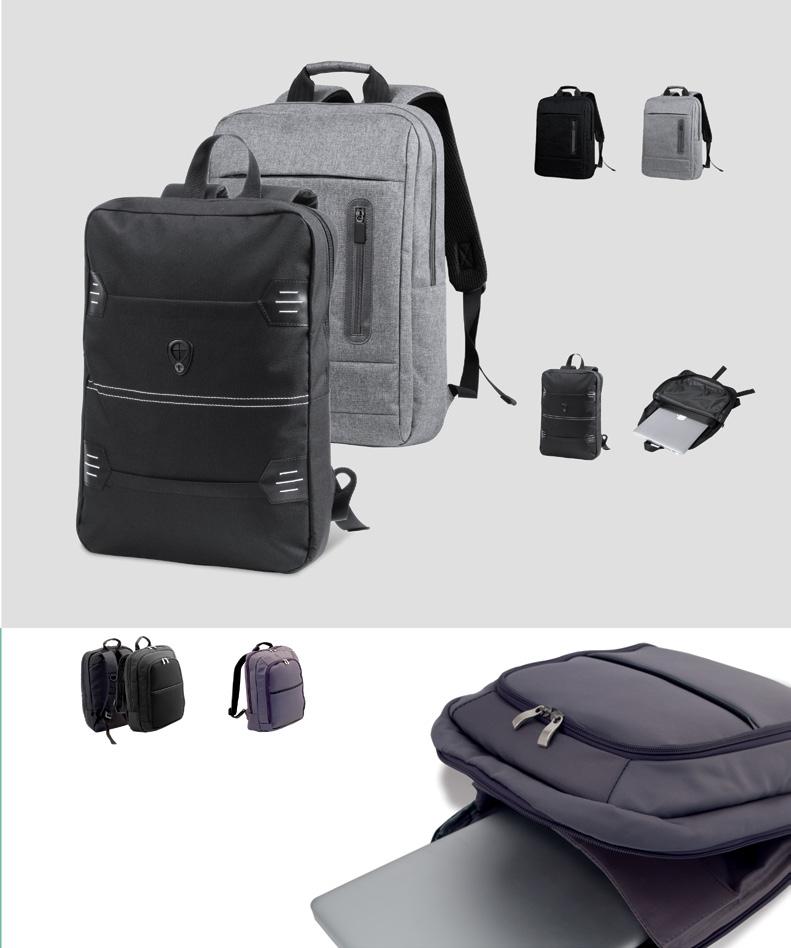 132 BAGS AND TRAVEL / BACKPACKS 227 AP781388-80 NEVIUM AP781388 290 460 130 mm [ T2 (8C, 120 70 mm) Batoh s mnoha přihrádkami na zip, vypolstrovanými popruhy a přihrádkou na laptop. 600D polyester.