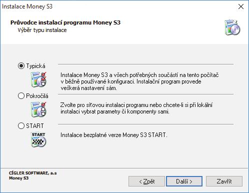 Instalujeme Money S3 Po spuštění programu se vám automaticky nabídne průvodce registrací, viz Registrace verze Money S3 START.