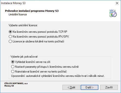 Instalujeme Money S3 Síťová instalace Instalace programu v počítačové síti sestává z několika kroků.