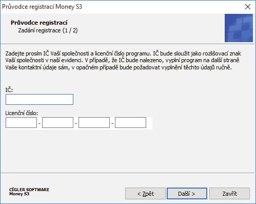 Tučným písmem jsou uvedeny položky, které jsou pro úspěšnou registraci povinné.