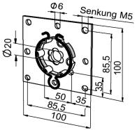 otvorem Ø 20 mm pro LS 40 350 9701540 52,34 24 Univerzální držák pohonu - použitelný pro pohony max