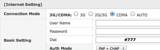 CDMA Zvolte tuto volbu, pokud chcete NH200M využívat jako běžný CDMA EVDO router.
